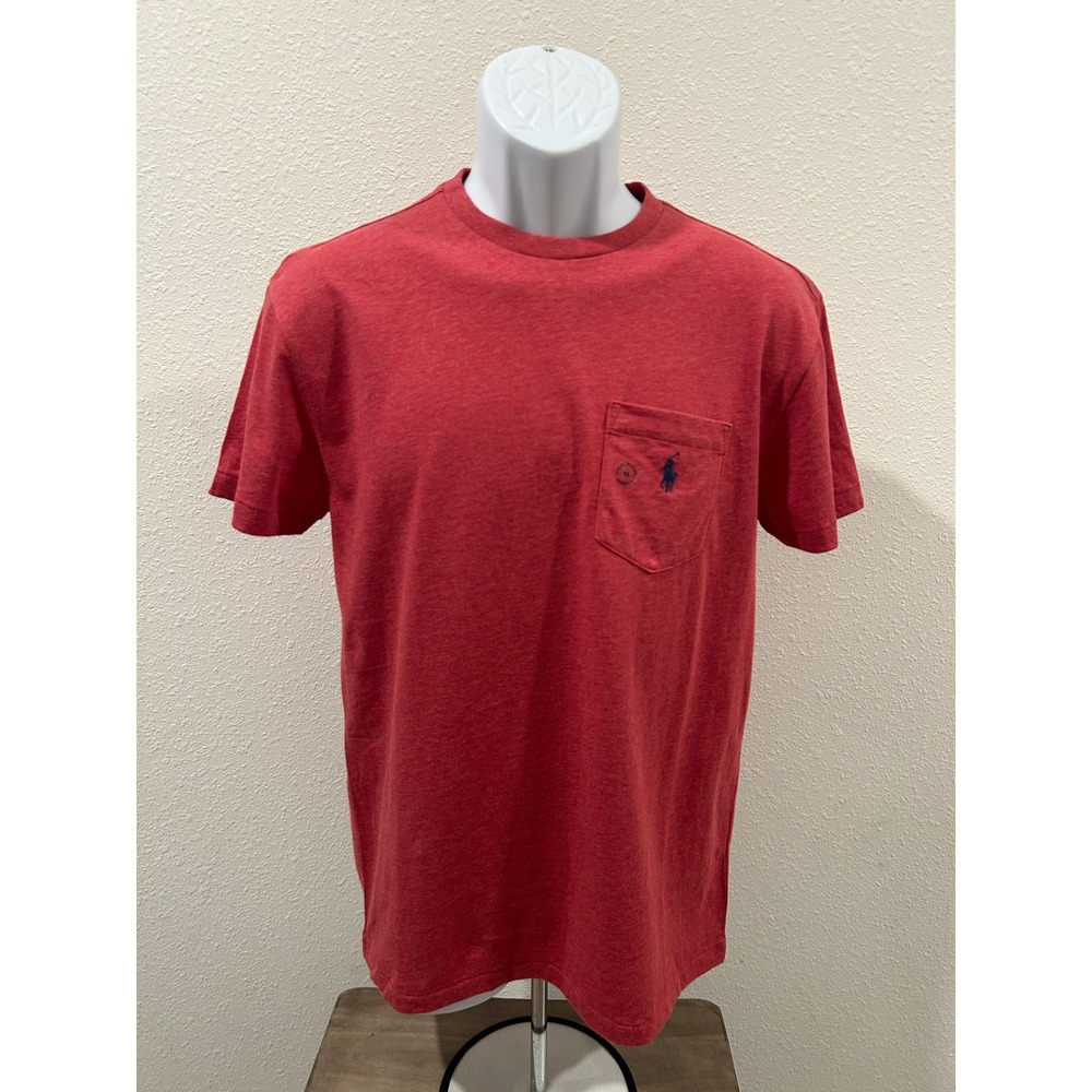 Polo Ralph Lauren Mens XS Classic Fit Pocket T-Shirt Heather Red Navy Pony Logo